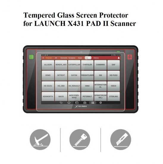 Tempered Glass Screen Protector for LAUNCH X431 PAD II X431 PAD2 - Click Image to Close